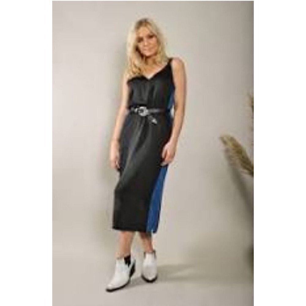 New One Teaspoon Peacock Queenie Dress Womens XXS Black Midi Tank